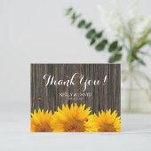 Carte Postale Merci Mariage de tournesol Ladybug Barne Bois (Debout devant)