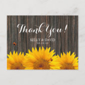Carte Postale Merci Mariage de tournesol Ladybug Barne Bois (Devant)