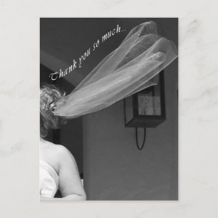 Carte postale Merci Mariage de Voile nuptiale amus