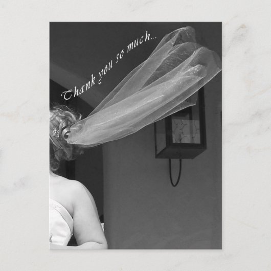 Carte postale Merci Mariage de Voile nuptiale amus (Devant)