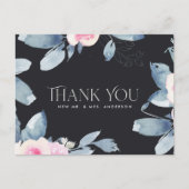 CARTE POSTALE MERCI MARIAGE EN COULEUR D'EAU ROSE NOIRE BLEU (Devant)