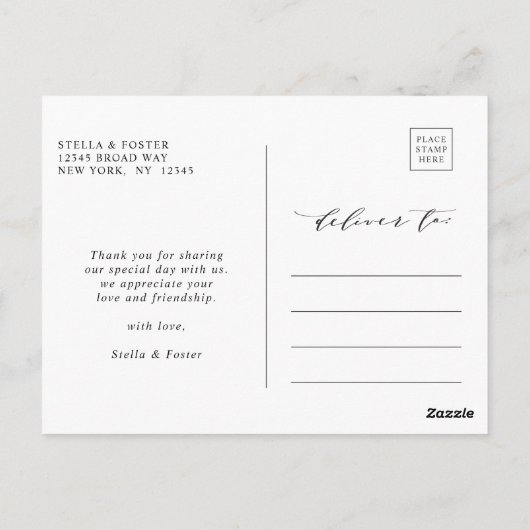 Carte Postale Merci Mariage en herbe Wild Boho Protea Pampas (Dos)