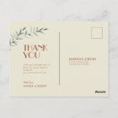 Carte Postale Merci Mariage en terre cuite Eucalyptus Deco (Dos)