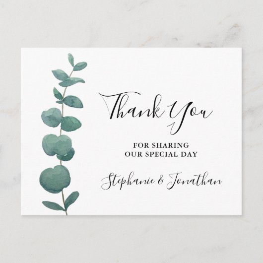 Carte postale Merci Mariage Eucalyptus (Devant)