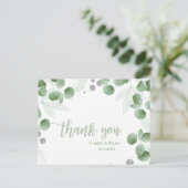 Carte Postale Merci Mariage Eucalyptus inspiré par la nature (Debout devant)