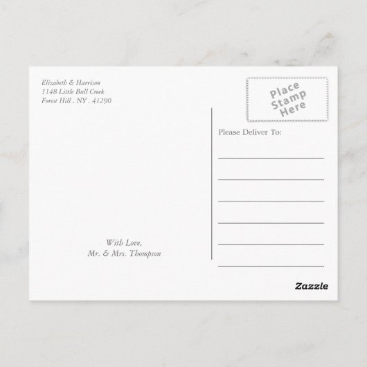 Carte Postale Merci Mariage feuille tableau noir (Dos)