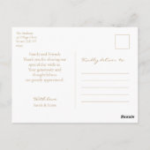 Carte Postale Merci Mariage Floral Blanc et Bleu (Dos)