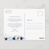 Carte Postale Merci Mariage Floral bleu moderne (Dos)