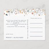 Carte Postale Merci Mariage floral élégant (Dos)