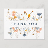 Carte Postale Merci Mariage floral élégant (Devant)