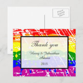 Carte Postale Merci Mariage Gay Rainbow Freedom Fun (Devant / Derrière)