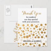 Carte Postale Merci Mariage Gold Confetti élégant (Devant / Derrière)