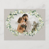 Carte Postale Merci Mariage Greige Snowberry+Eucalyptus (Devant)