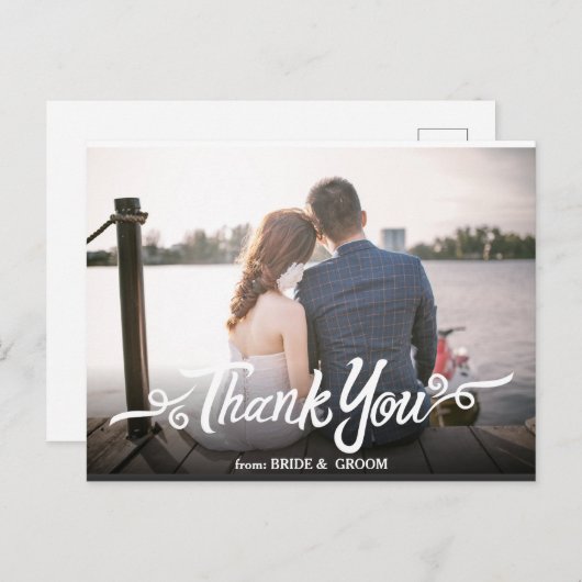 Carte postale Merci Mariage manuscrite (Devant / Derrière)