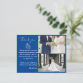 Carte Postale Merci Mariage Mariage bleu et argent (Debout devant)