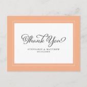 Carte Postale Merci Mariage Moderne Calligraphie Chic Peach (Devant)