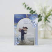 Carte Postale Merci Mariage moderne en marbre bleu Aqua (Debout devant)