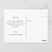 Carte Postale Merci Mariage moderne en marbre bleu Aqua (Dos)