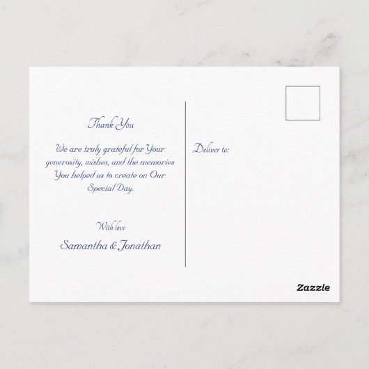 Carte Postale Merci Mariage moderne en marbre bleu Aqua (Dos)