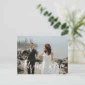 Carte postale Merci mariage moderne lettré main (Debout devant)