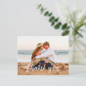 Carte postale Merci mariage moderne lettré main (Debout devant)