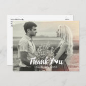 Carte postale Merci Mariage moderne | Script cardi (Devant / Derrière)