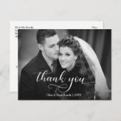 Carte postale Merci Mariage moderne | Script éléga (Devant / Derrière)