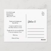 Carte postale Merci Mariage moderne | Script éléga (Dos)