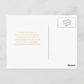 Carte Postale Merci Mariage or double coeur simple (Dos)