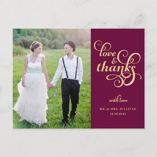 Carte postale Merci Mariage Parties scintillant Go (Devant)