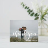 Carte Postale Merci Mariage photo à la main chic (Debout devant)