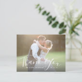 Carte Postale Merci Mariage photo à la main Chic Script (Debout devant)