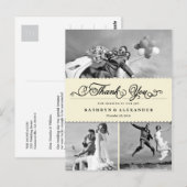 Carte Postale Merci Mariage Photo Bande Et Script À Pistolet (Devant / Derrière)