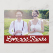 Carte Postale Merci Mariage photo de script Red Retro (Devant)