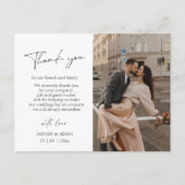 Carte Postale Merci Mariage photo de script simple (Devant)