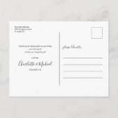 Carte Postale Merci Mariage photo Dusty Blue Script (Dos)
