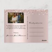 Carte Postale Merci Mariage Photo Gold Script Rose Drives (Dos)