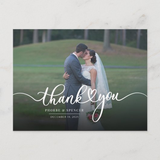 Carte Postale Merci Mariage photo moderne (Devant)