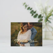 Carte Postale Merci Mariage Photo Silver Grey Rose Or (Debout devant)