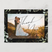 Carte Postale Merci Mariage photo vert noir et or (Devant)