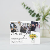 Carte Postale Merci Mariage Photos superposer Texte Fleurs de so (Debout devant)