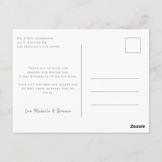 Carte postale Merci mariage plage simple (Dos)