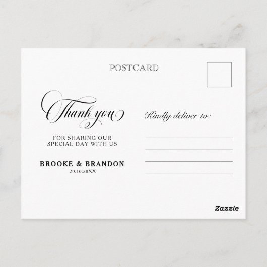 Carte Postale Merci Mariage Rustique (Dos)