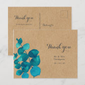 Carte Postale Merci Mariage rustique Eucalyptus Woodland (Devant / Derrière)