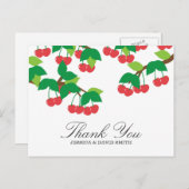 Carte Postale Merci Mariage simple de cerises douces (Devant / Derrière)