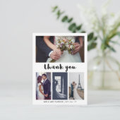 Carte Postale Merci Mariage simple et moderne | 4 Photo (Debout devant)