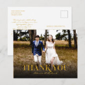 Carte Postale Merci Mariage simple moderne Gold Foil Foto (Devant / Derrière)