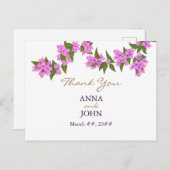 Carte postale Merci Mariage tropical de Bougainvil (Devant / Derrière)