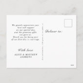 Carte postale Merci Mariage vert Foliing d'hiver (Dos)