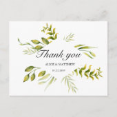 Carte postale Merci Mariage vert Foliing d'hiver (Devant)